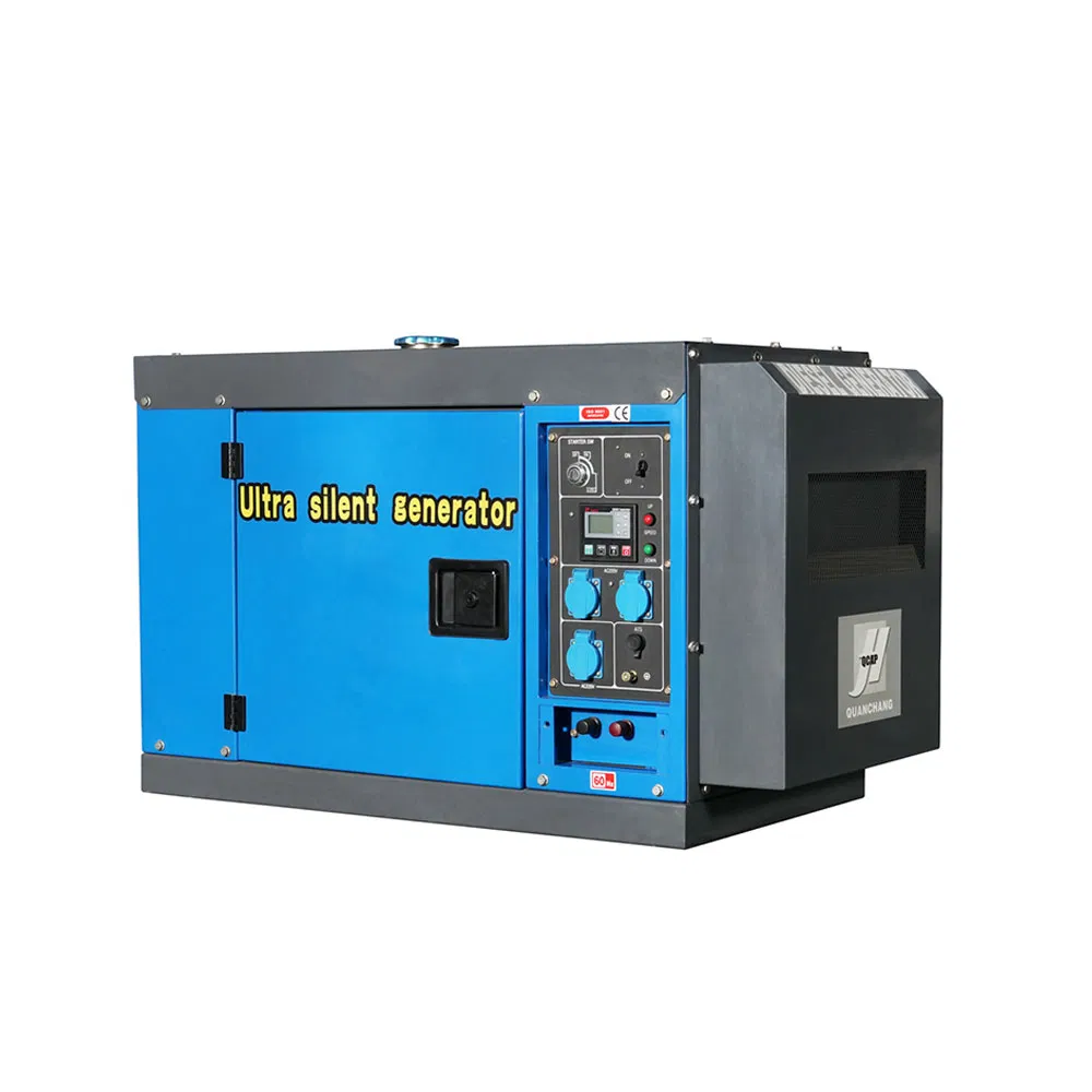 Portable 10kVA Electric Start Single /Three Phase Air-Cooled Silent Diesel Generator