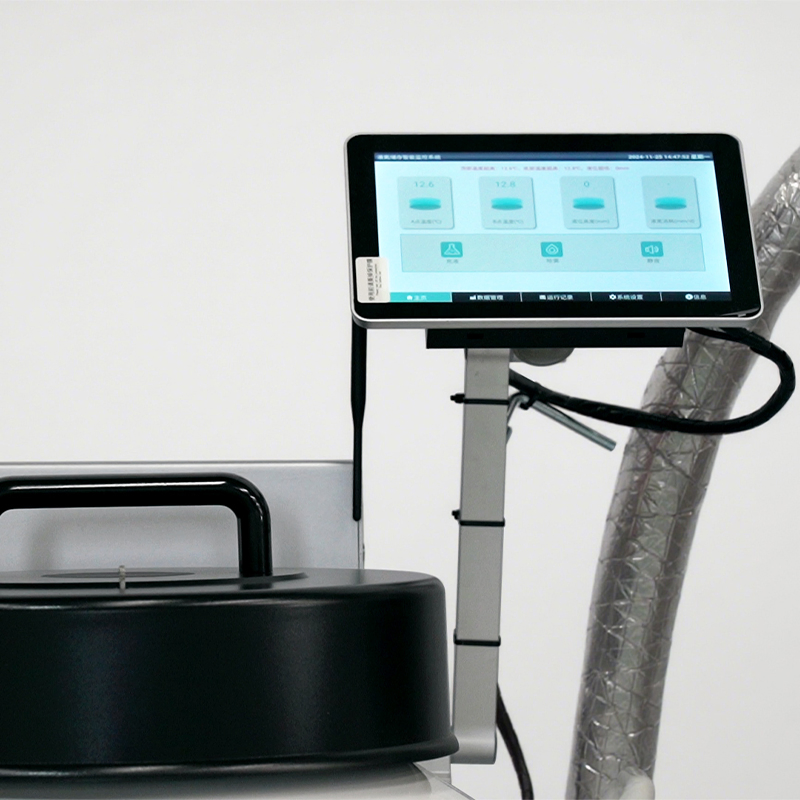 Tccryo Cryobank 7200 Cryogenic Storage Dewar Large Scale Intelligent Control Display System Real Time Parameter Tracking Automated Liquid Nitrogen Bio Container