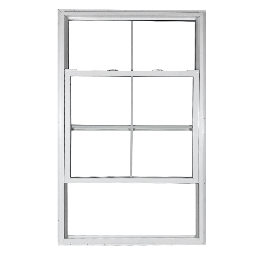 Modern Single Hung UPVC Double Pane Windproof Windows with Fiberglass Screen Netting Sliding Vertical Opening for Apartments
