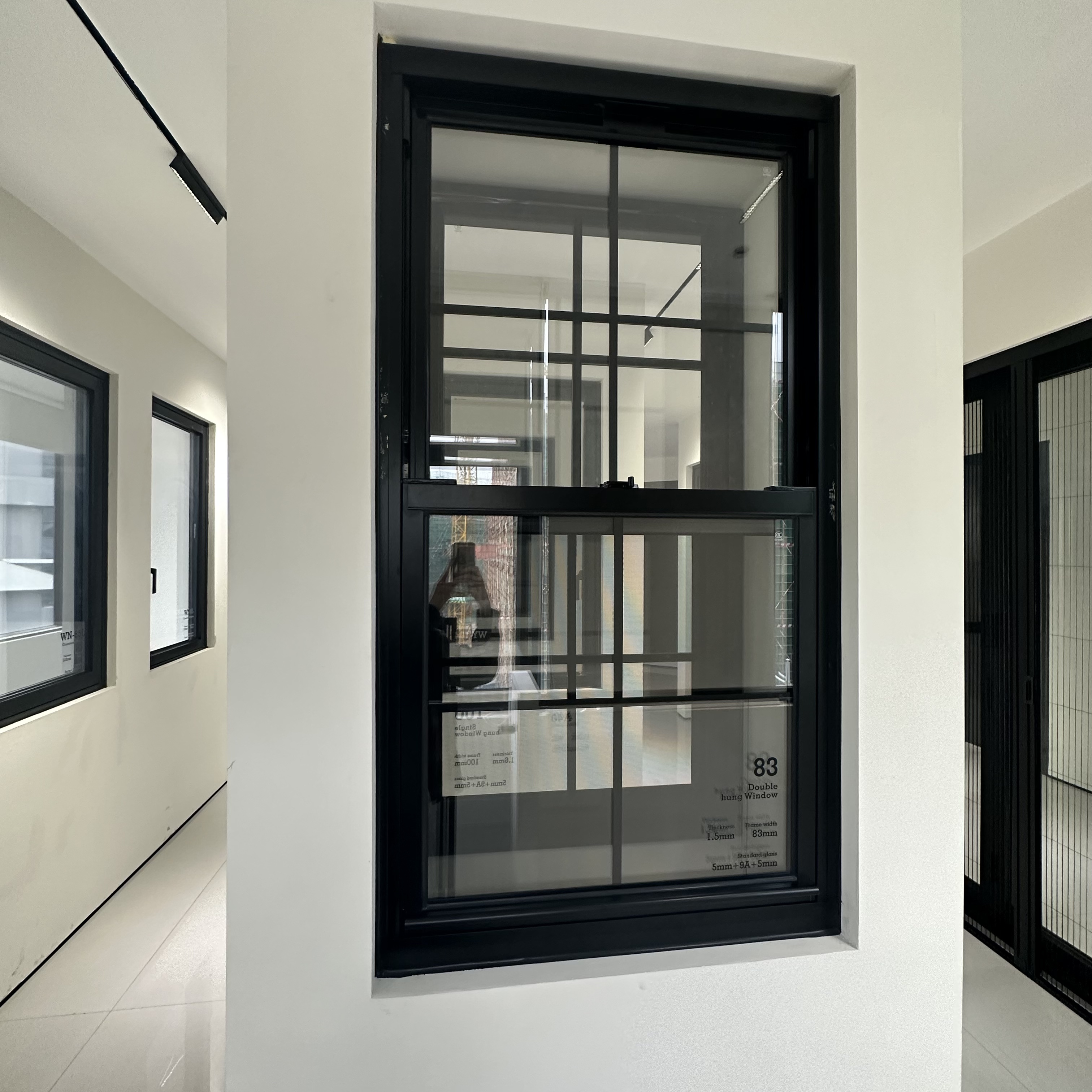 Modern Customized Double Hung Window Residential Aluminum Laminated Glass windows For Bathroom Available Custom Fixed windows