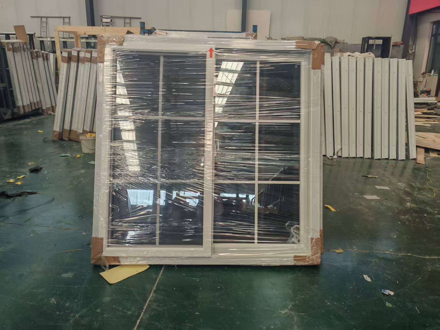Cheap Price Modern Style PVC UPVC Frame Safety Tempered Tinted Glass Sliding Windows with Grille Design and Mosquito Net