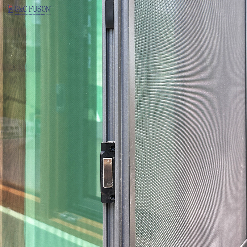 For Fuson American Black &amp; White Vinyl Double Hung Windows Manufacturer UPVC With Folding Screen Louver Curtains