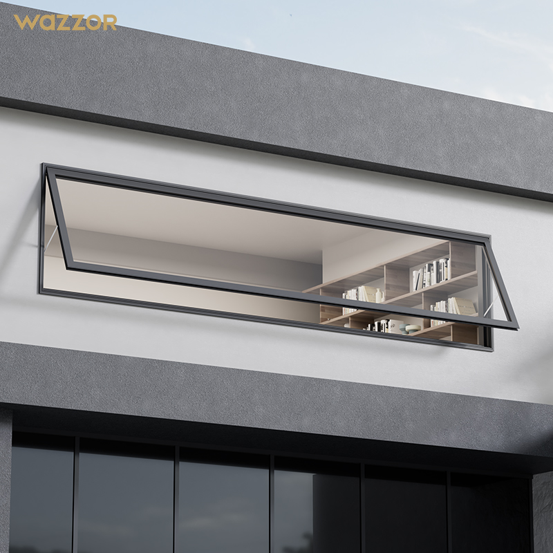 Wazzor Windows Factory Design Aluminum Window Rain-Resistant Nfrc Certificate Awning Retractable Awning Windows With Shutter