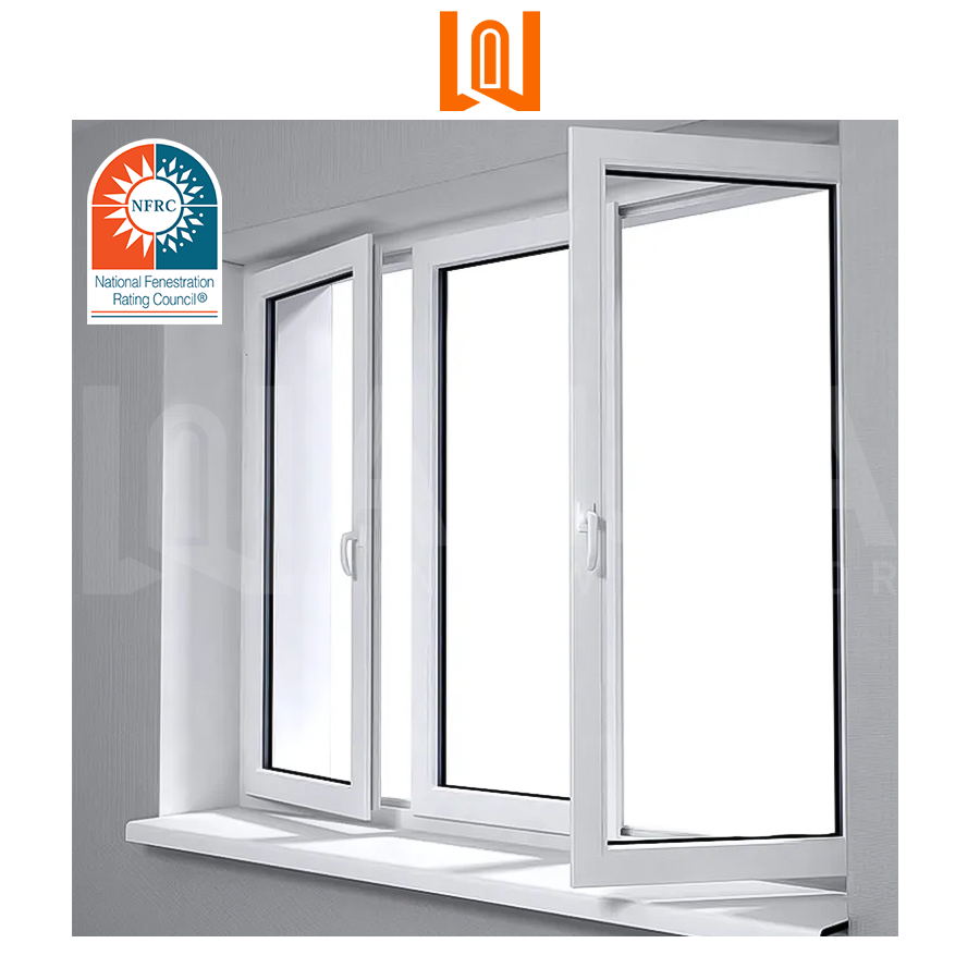 WANJIA French Style Residential PVC Windows Double Pane Window UPVC Casement Window