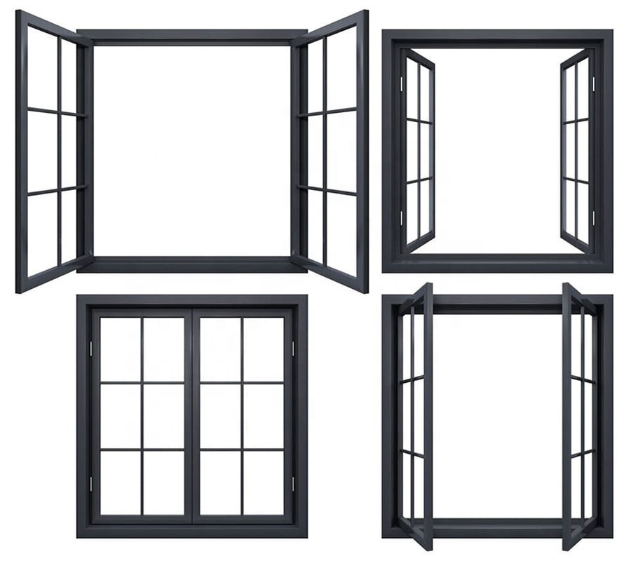 Professional Design Customizable Double Glazed Window Aluminium Casement Windows With Screen