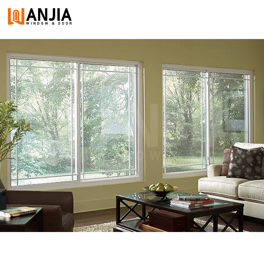 Latest design hurricane impact double glazed UPVC window residential security sliding windows
