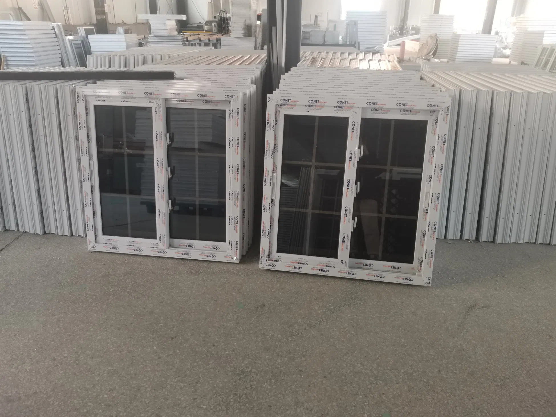 Simple Low Price UPVC Sliding Tinted Glass Window Vinyl Window for Residential