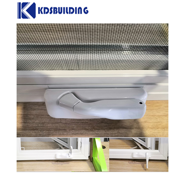 Kdsbuilding American America Plastic PVC UPVC Vinyl USA Swing Operator Open Custom Hand Crank Casement Windows with Fly Screen