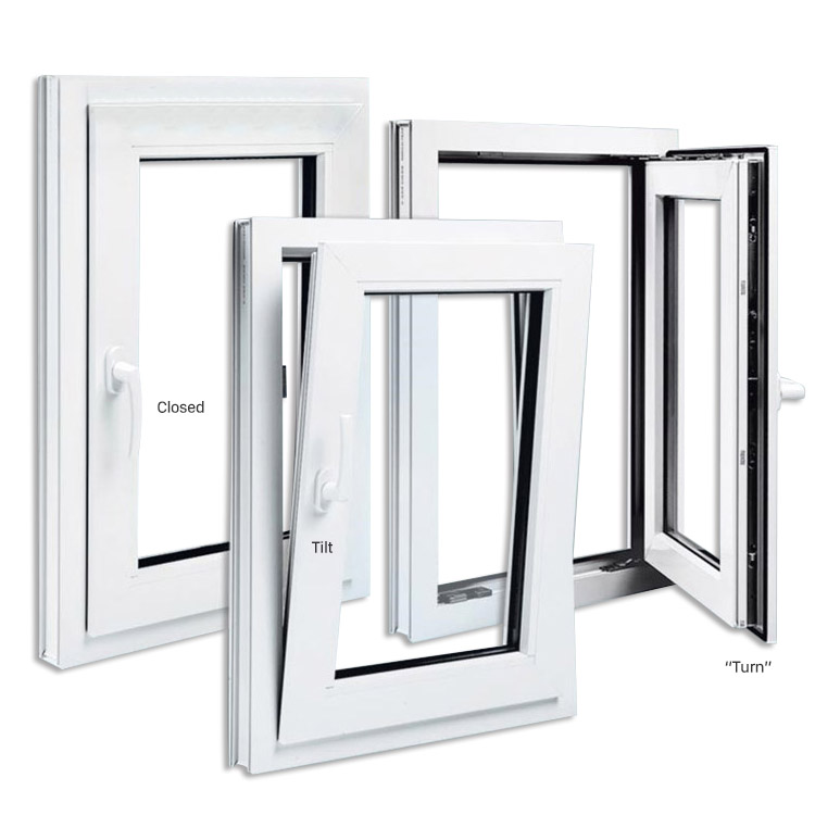 Modern Home UPVC Casement Bow Windows Swing Open Style Pvc Frame French Grille Stainless Steel Louver Bay Window Insulation