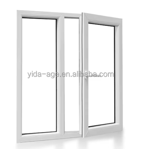 YIDA Swing-Style Vinyl PVC UPVC Casement Windows Stainless Steel Magnetic Screen Soundproof Windproof Horizontal Opening