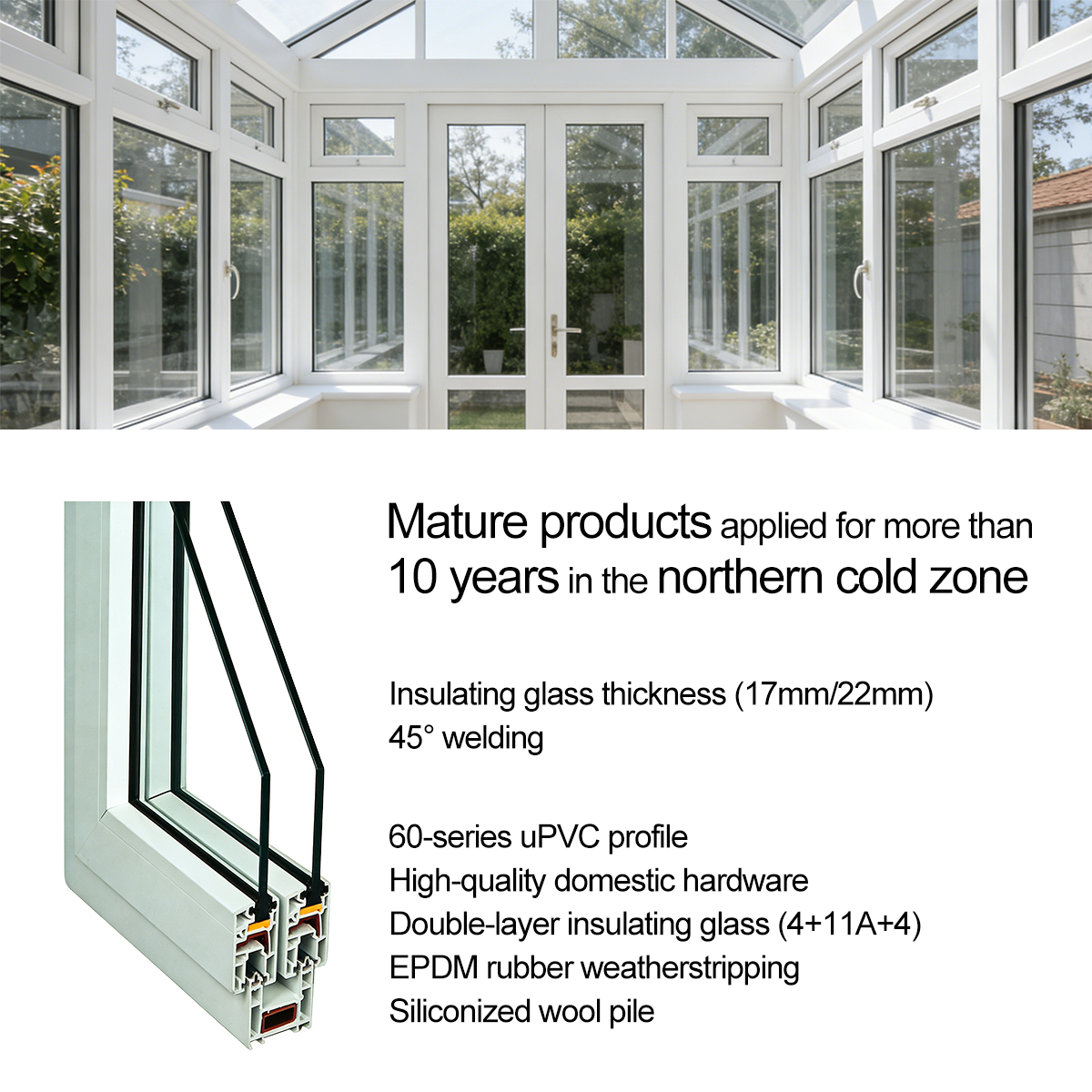 JD 60T UPVC Soundproof Sliding Windows with Magnetic Stainless Steel Screen Modern Design Energy Star Certified