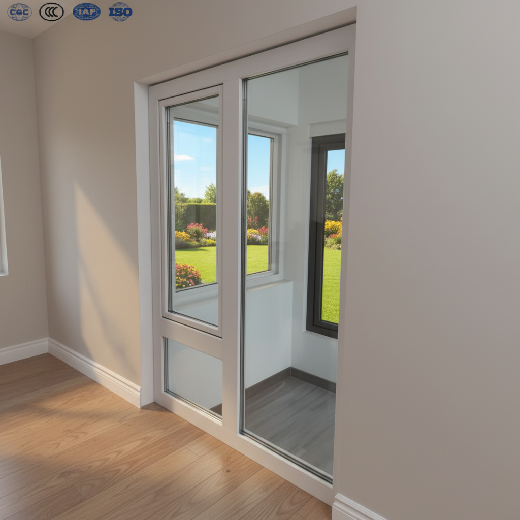 Modern Design UPVC Casement Window Double Glazed Tinted Glass Heat Insulation Soundproof PVC Windows for Hotel Commercial Use