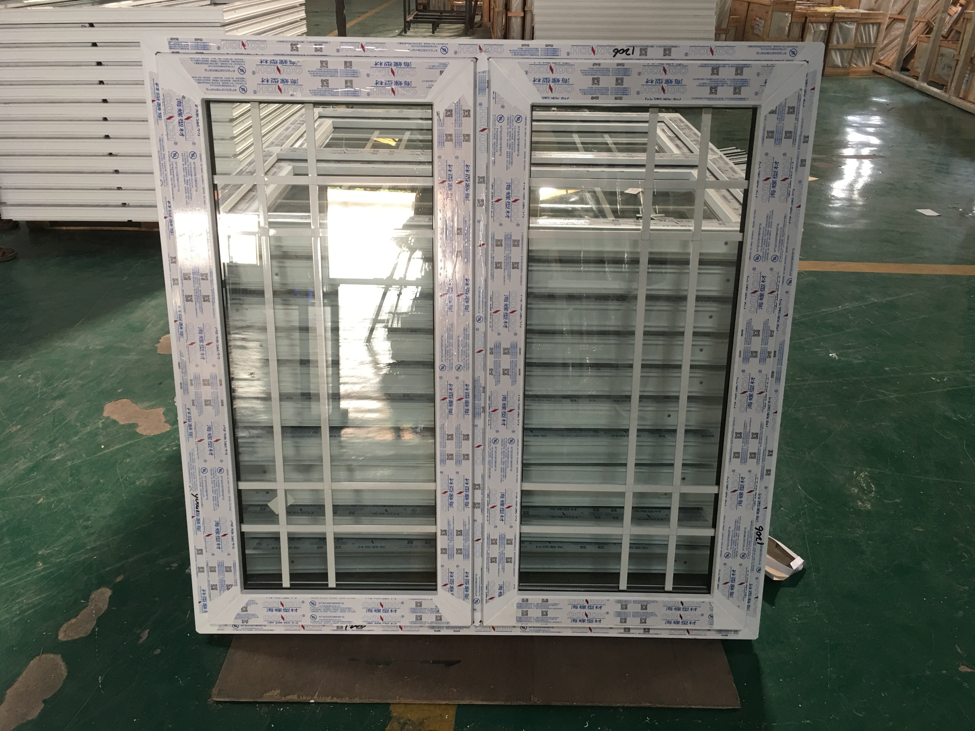 Modern Soundproof PVC Folding Louver Windows Hurricane Impact Anti-Theft Tempered Glass Security Plastic Frame for Apartment Use