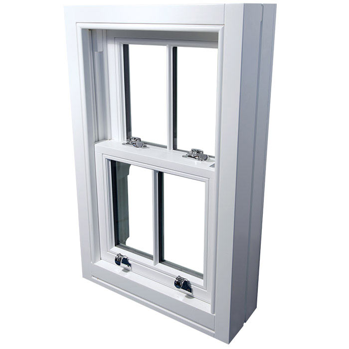 Simple Design PVC Double Hung Window UPVC Vinyl Insulated Residential House Double Glazed Windows