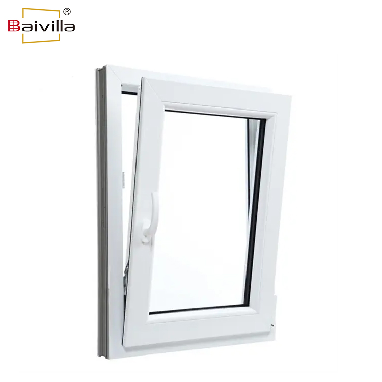 European Style PVC Double Glass Windows UPVC Tilt and Turn Window With Hardware Accessories