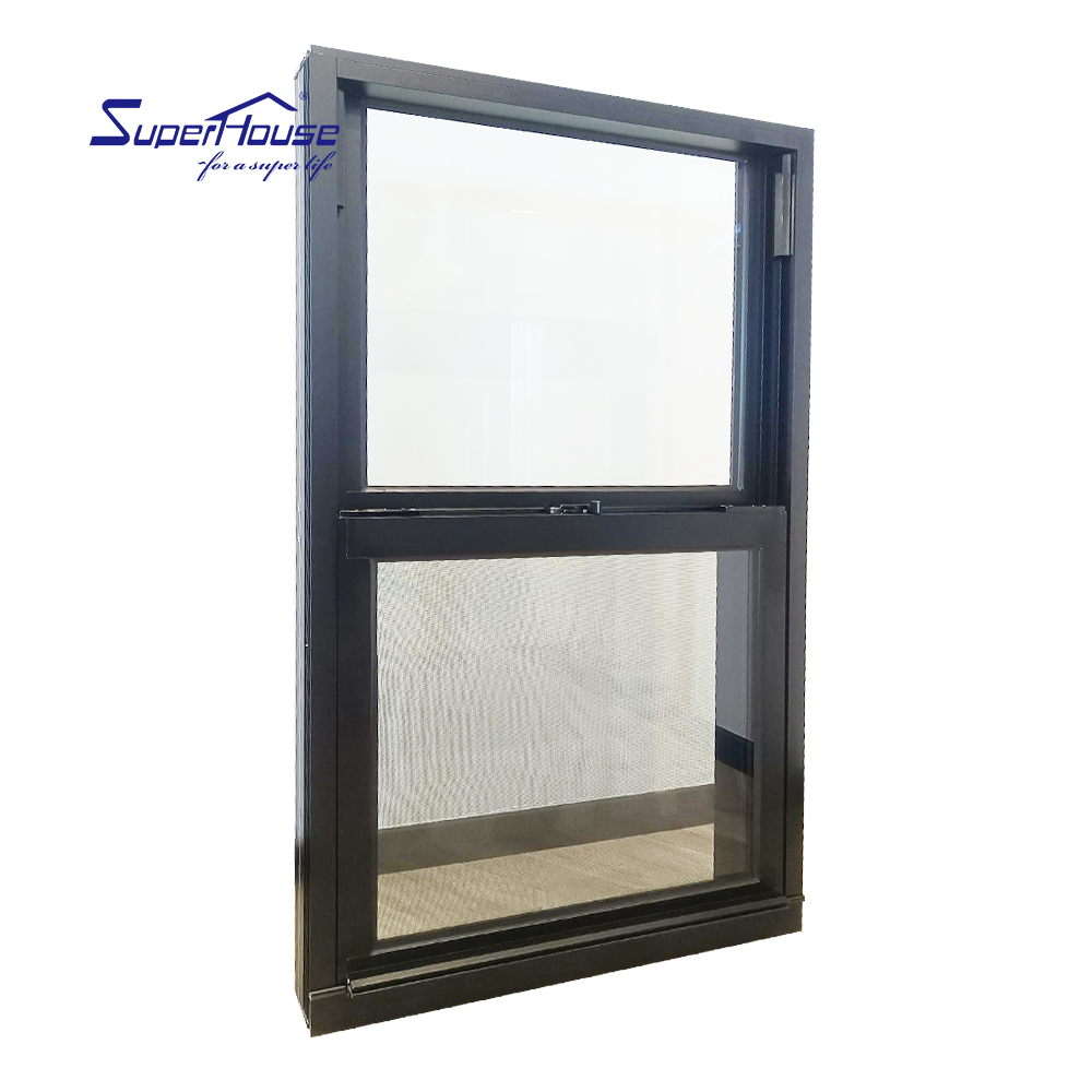 Custom Size NFRC NOA FPA AS2047 Certificated House Vinyl Double Hung Window With Double Glazed