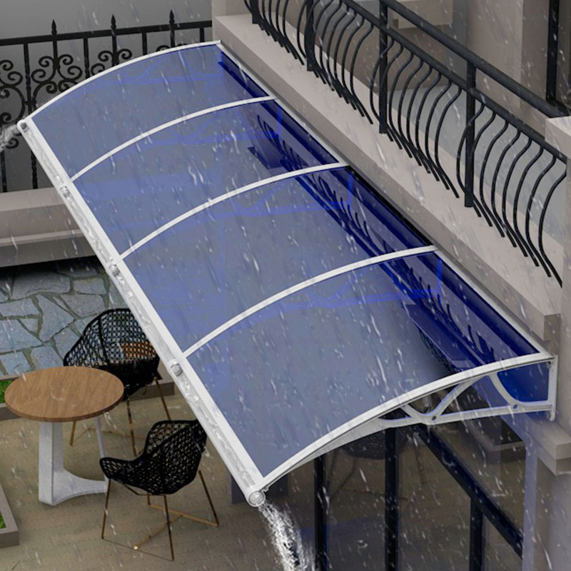 Waterproof UV Blocking Polycarbonate Patio Awning, Aluminum Bracket Front Window Back Door Canopy, Free Custom Design