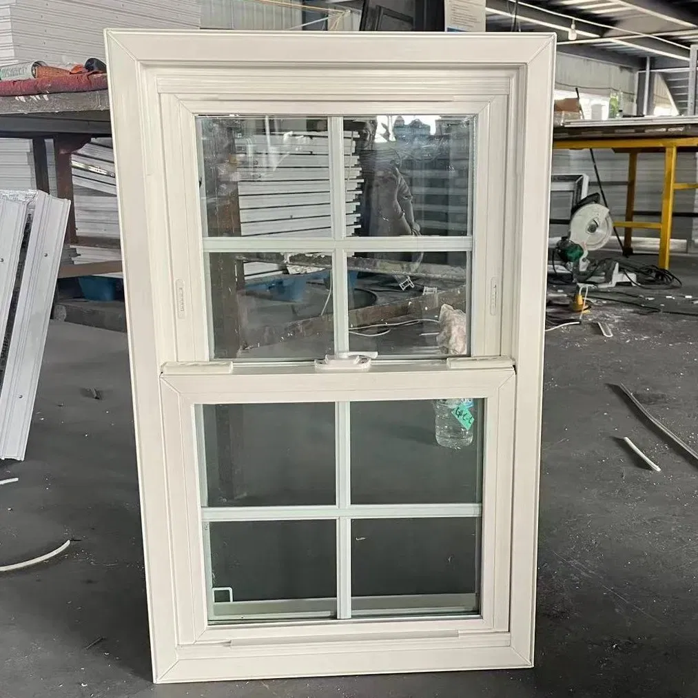 Durable UPVC American Single Hung Window with Fin Nail Flange for Residential Bedroom Use