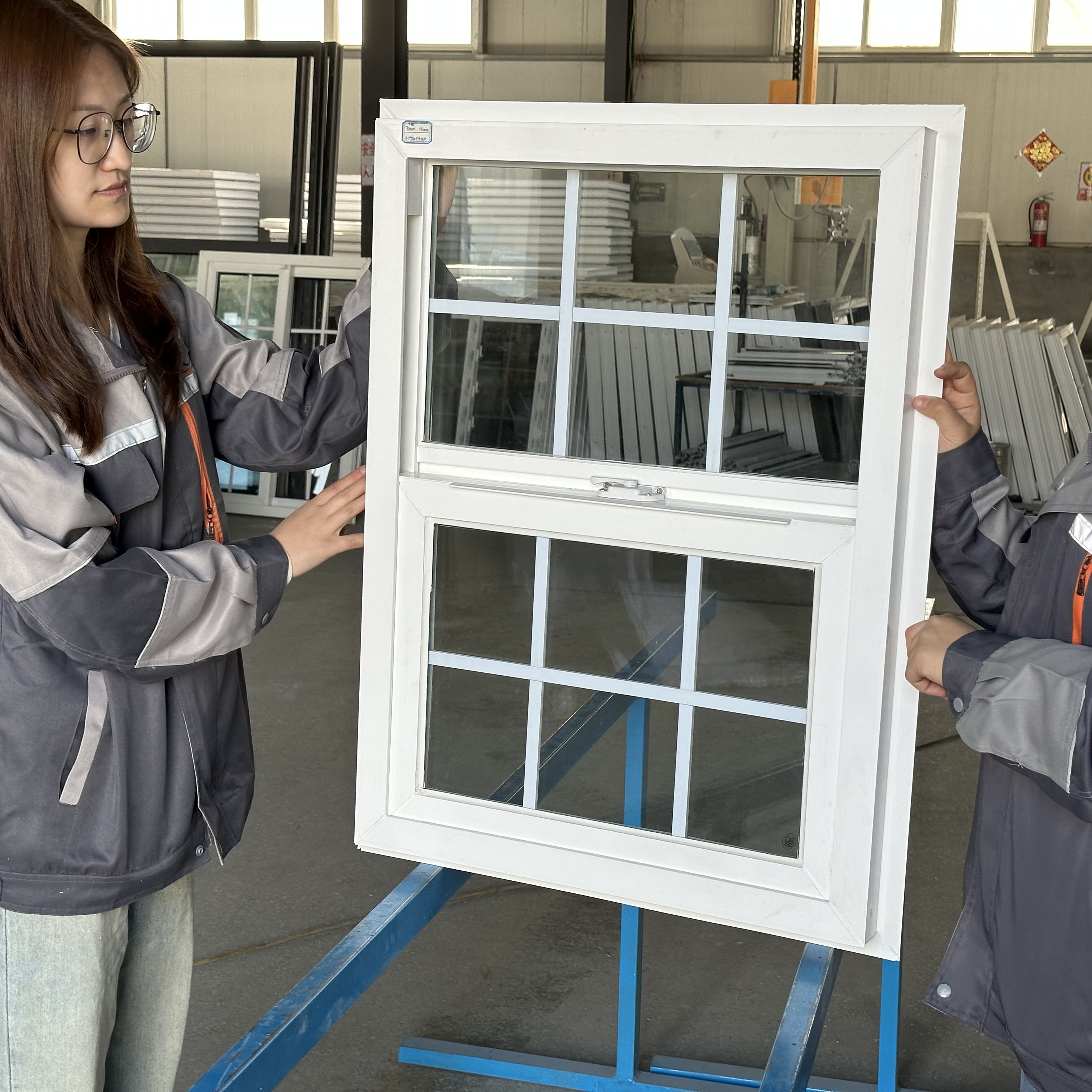 White Pvc Frame Plastic Upvc Single Energy Efficient Vinyl Windows Sliding Hanging Double Hung