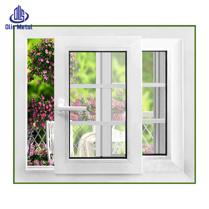 Simple American-style Vinyl UPVC Grille Design Low-e Glass Sliding windows PVC Profile Frame For windows With Insect Screen