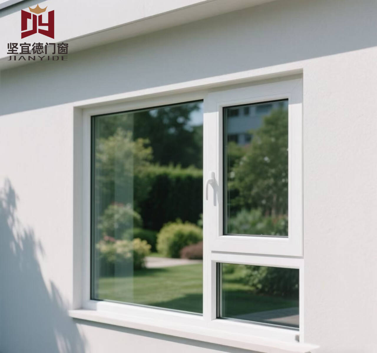 Modern UPVC Casement Window with Swing Opening Low-E Triple Glazing Anti-pry and Multi-point Locking System