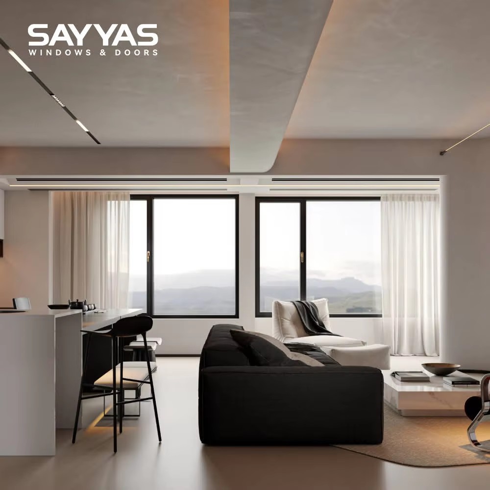 Sayyas Windows DCsty105 Luxury Aluminum-clad Heat Insulation Triple Glazed Soundproof Casement UPVC Windows Manufacturer China