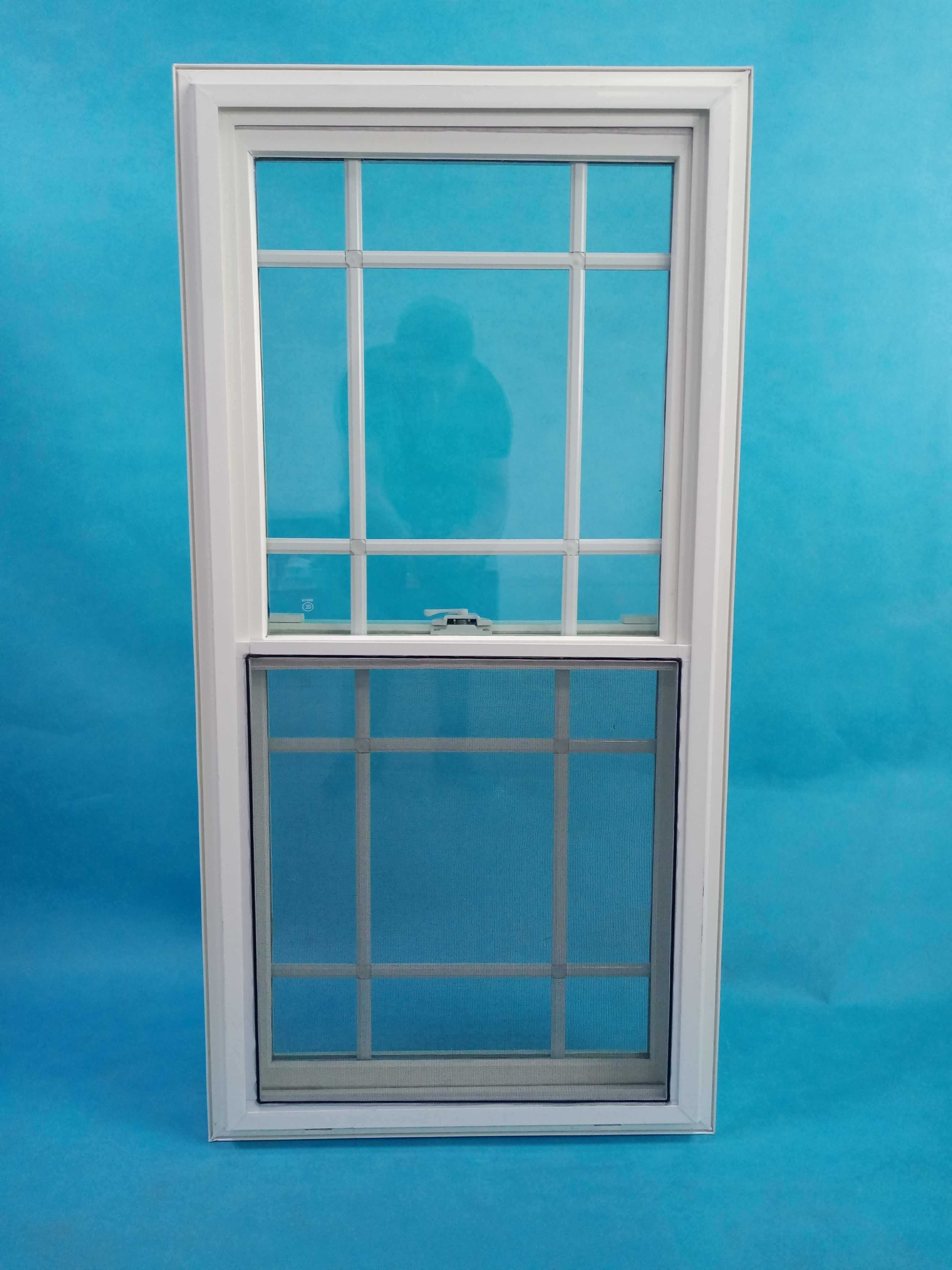 American Style UPVC/PVC Double Hung Vinyl windows With Low-e Glass and Grill for House windows