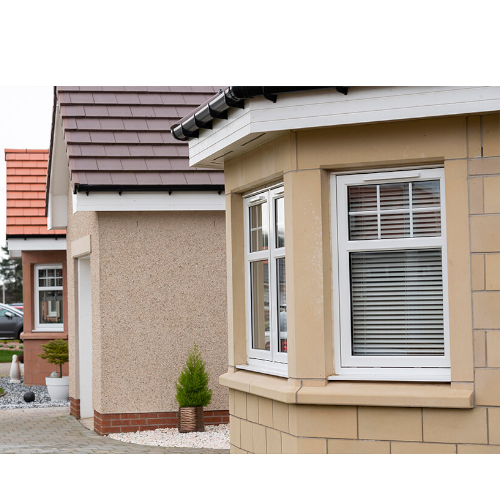 Certified UPVC European Bay windows With Double Glazing and Grill Design Are Available for Sale