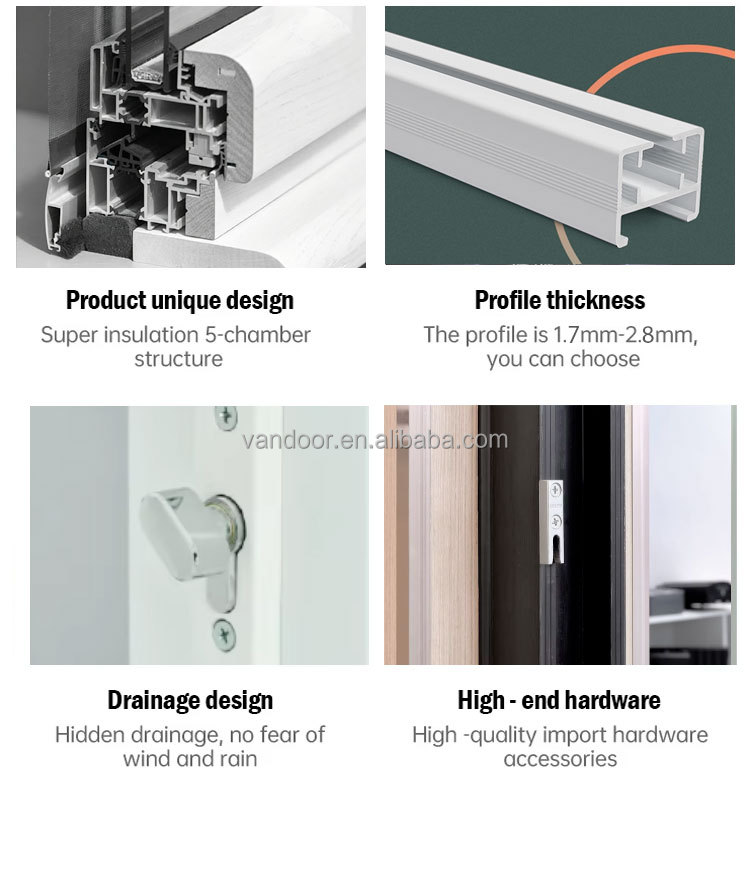 Heat Insulation UPVC Windows and Doors Tilt and Turn Window PVC Window Frames PVC Casement Windows UPVC Casement Windows