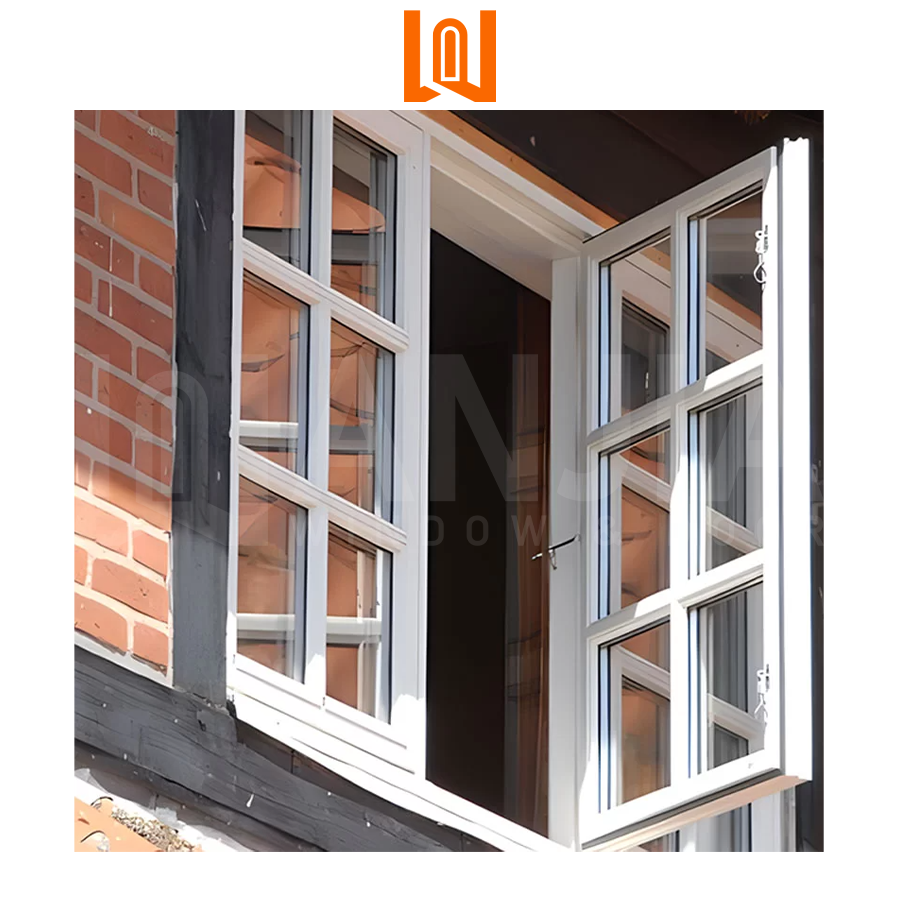 WANJIA French Style Residential PVC Windows Double Pane Window UPVC Casement Window