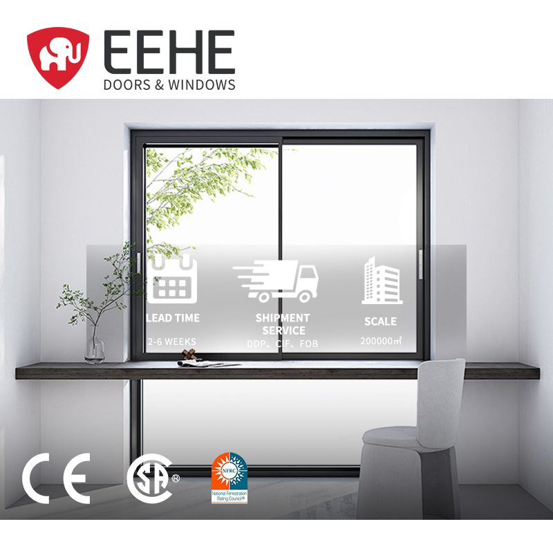 EEHE Aluminum Alloy Exterior Panoramic Waterproof Sliding Windows CE Certified Thermal Break Windproof Anti-Fall Mosquito-Proof