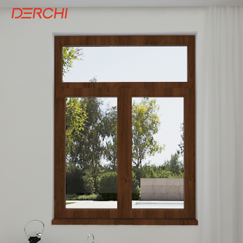 Derchi Interior Panoramic Double Glazing Picture Fixed Window Thermal Break UPVC PVC Fixed Window