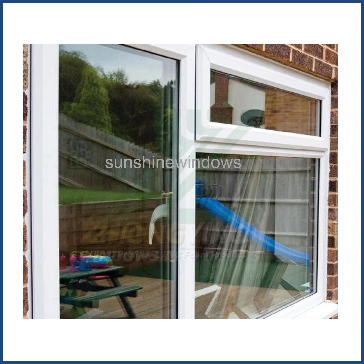 Customized Heat Insulation Soundproof UPVC Fixed Casement Window
