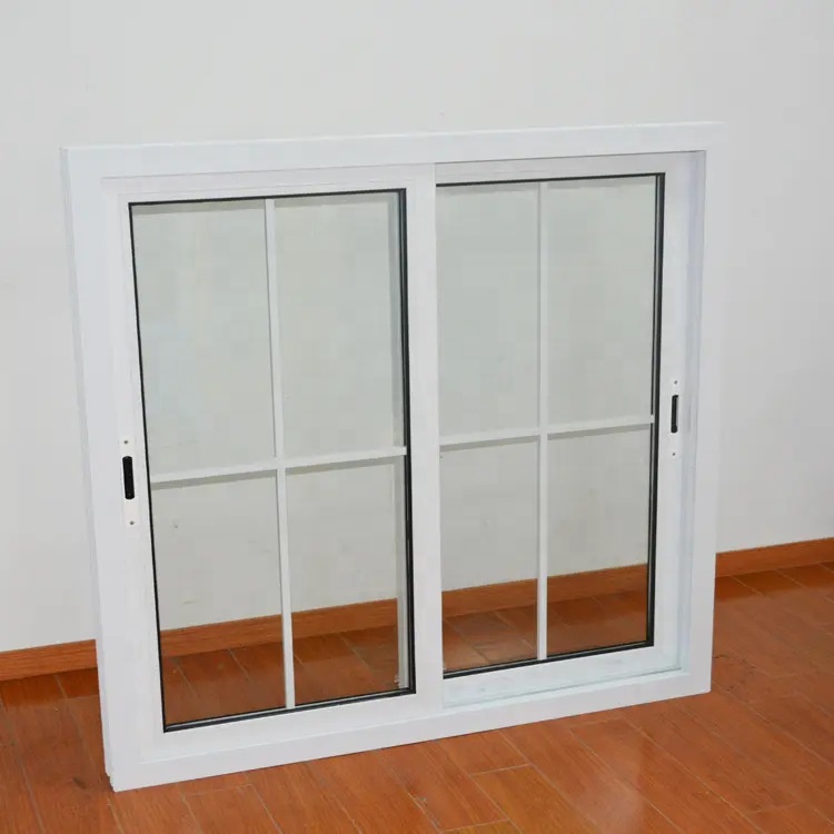 NUOXIN Hurricane Impact Modern Double Glazed Pvc Profile Black Upvc Windows And Doors Glass Horizontal Sliding Vinyl Window