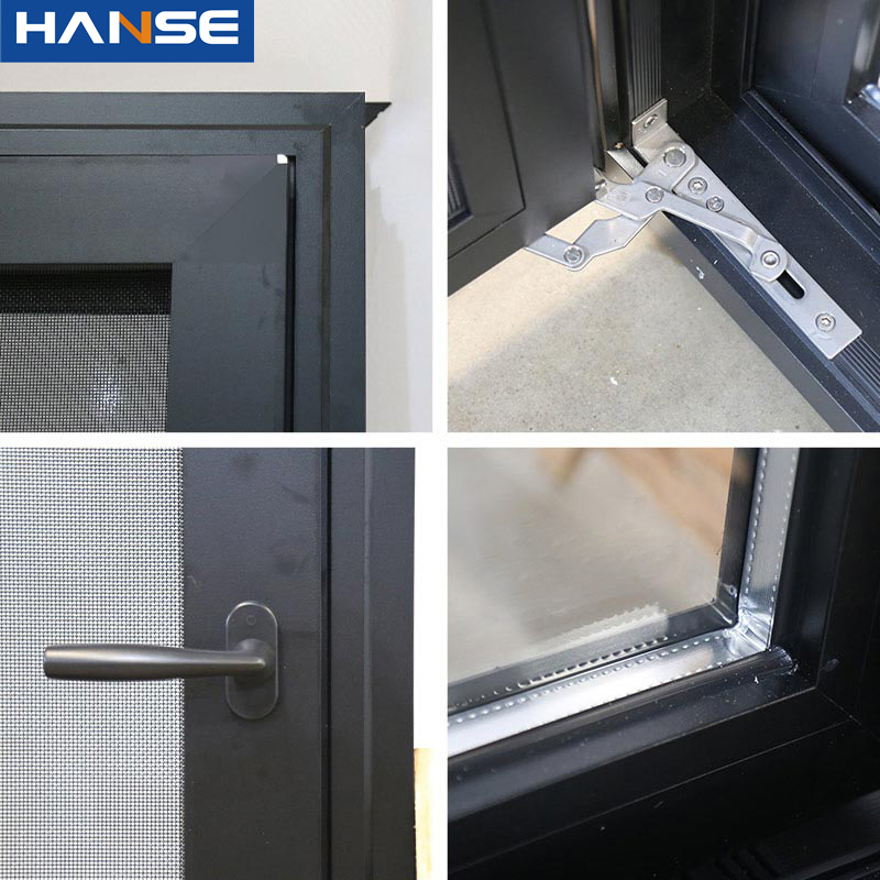 Aluminum UPVC Plastic Folding Casement Windows Horizontal Beauty Windows Factory Aluminum Profile Window Customization
