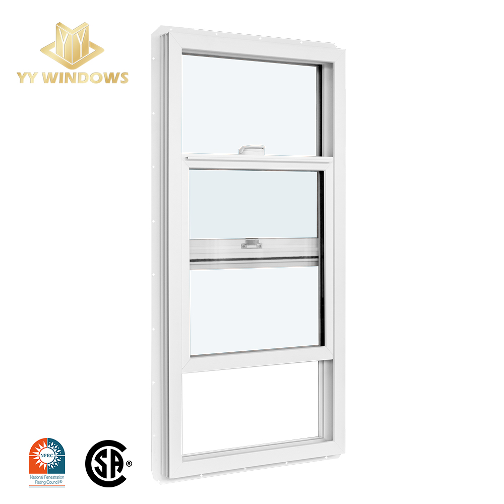 Factory Wholesale Energy Efficiency Residential System Double Tempered Glass Vinyl Upvc Pvc Single Hung windows