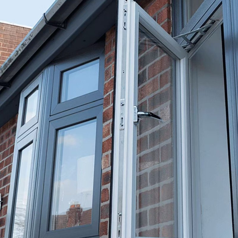 Modern Hurricane Impact Resistant Large View UPVC Fixed Glass Casement Windows
