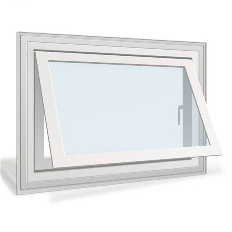 Simple Design UPVC Awning Glass Window with Frosted Film for Residential Use
