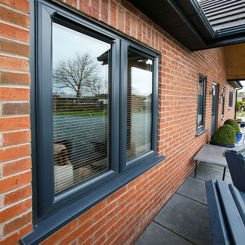 Apartment Residential Hurricane Impact Rain Proof Cheap UPVC Windows Low Price Glass PVC Swing Casement Window with Mosquito Net