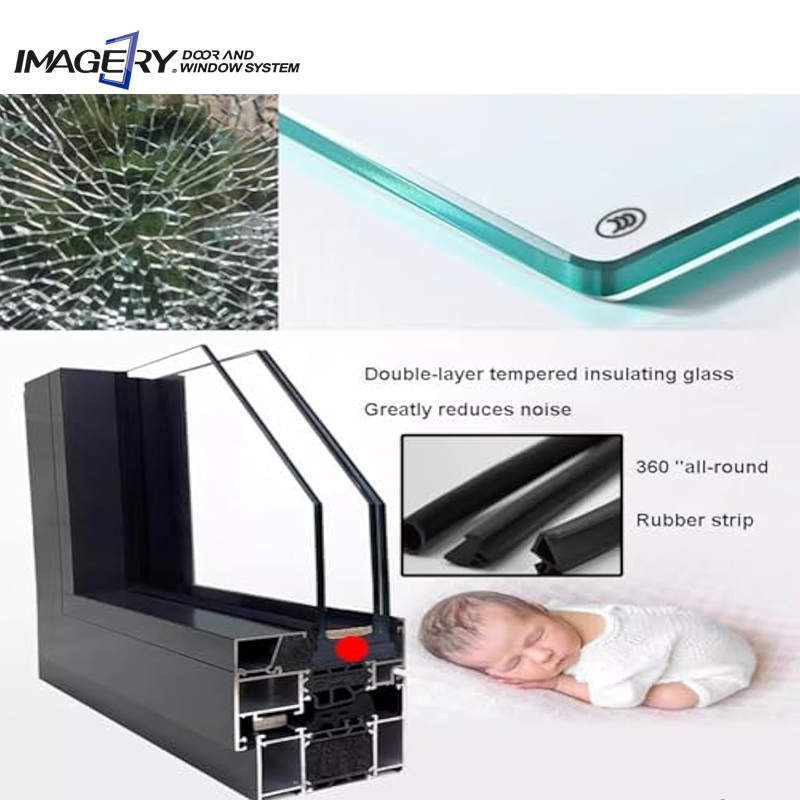 Customized Modern Villa Aluminum Glass Casement Windows Waterproof Sound Insulation With Louver For Bedroom