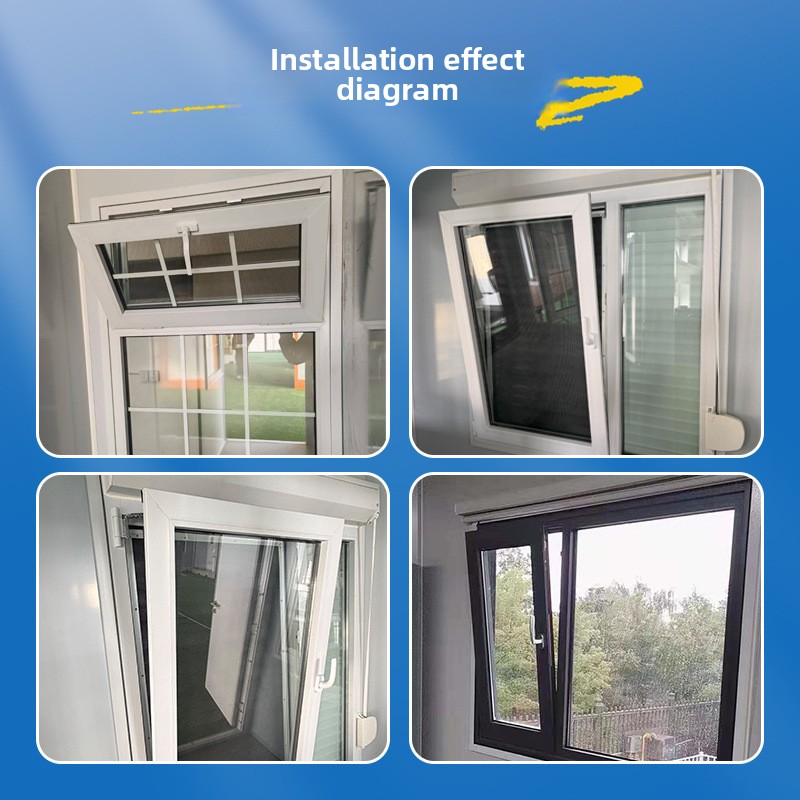 Customized upvc Window Sound Insulation Windproof Features Inward Tilting Design for Safety Protection
