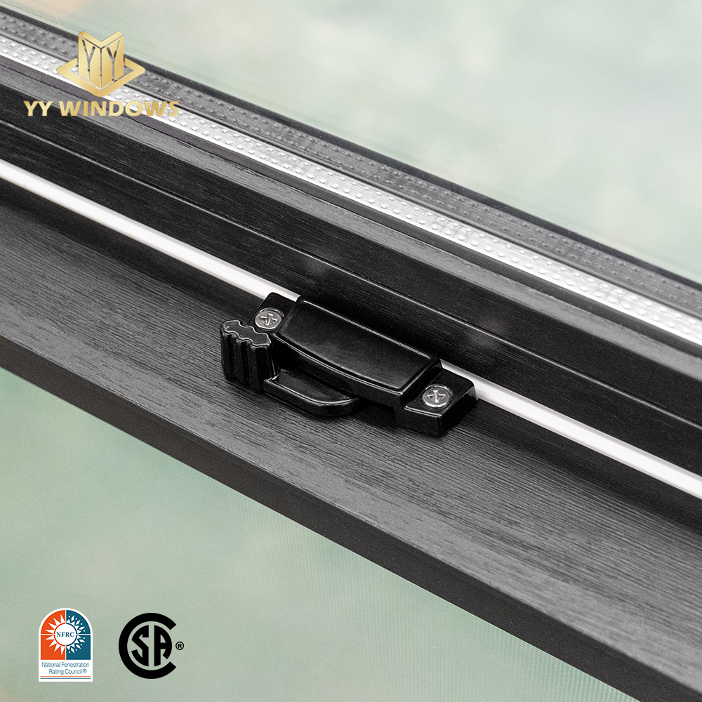 NFRC / CSA Standards Custom Design High Energy Efficiency Double Tempered Glass Upvc Pvc Vinyl Black Single Hung windows