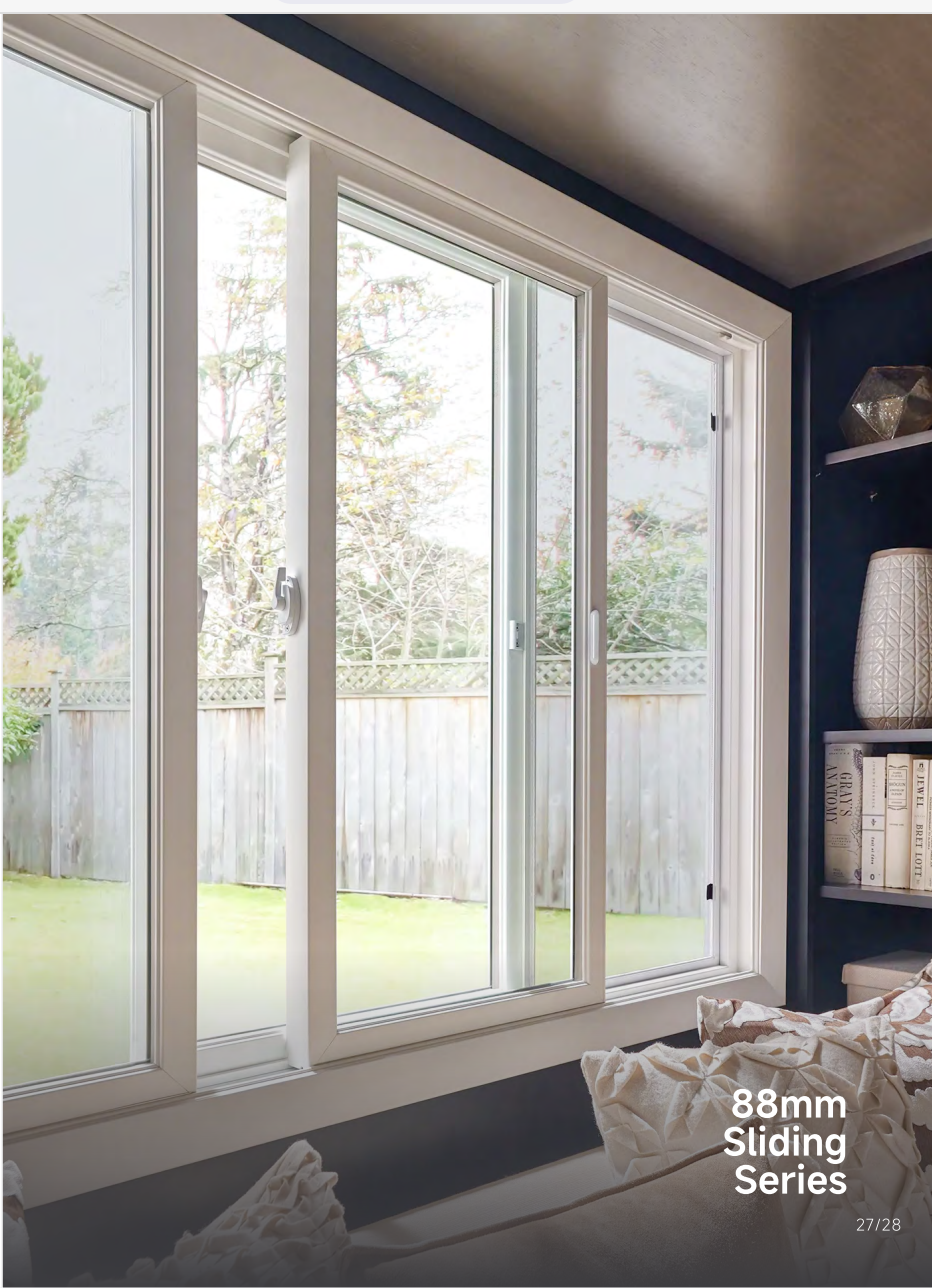 Modern Waterproof Soundproof UPVC Sliding Windows Exterior Energy Star Qualified PVC Frame for Bathroom Kitchen Living Room