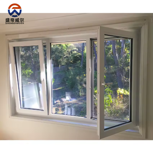 Modern Design Polyvinyl Chloride Tilt and Turn Window Energy Efficient PVC Inward Opening Window for Villa