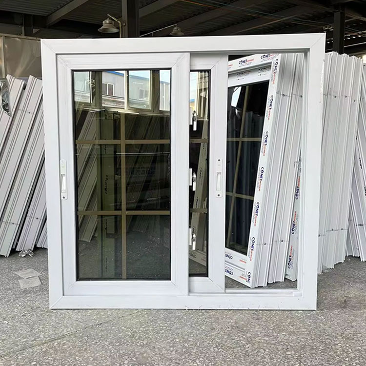 Modern Horizontal UPVC Double Glazed Sliding Window with Soundproof Design for Houses