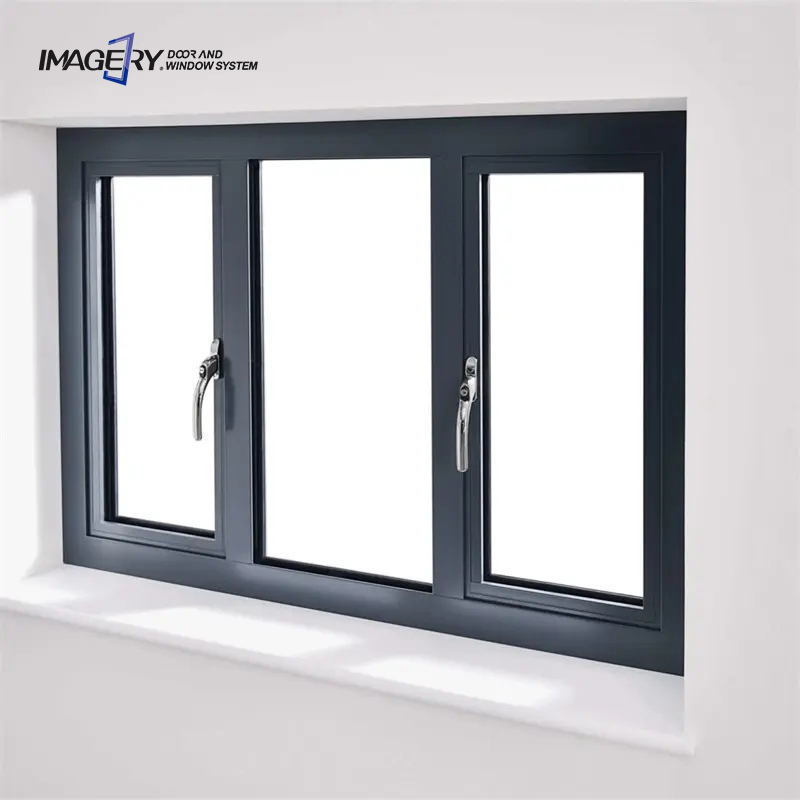 Imagery Electric Large Hurricane Casement Windows Aluminum Frame With Tinted Glass For Bedroom And Bathroom