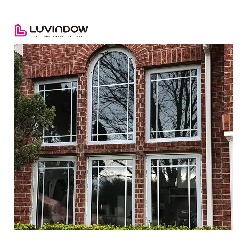 Luvindow New UPVC/PVC windows Crank Open Casement With Handle House Window Glass Design