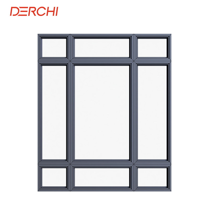 Derchi Interior Panoramic Double Glazing Picture Fixed Window Thermal Break UPVC PVC Fixed Window
