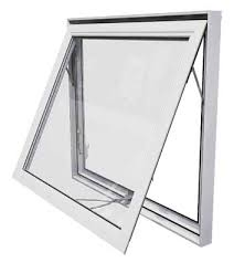 Modern Design Reflective Art Pattern Glass Handle Lock Hinges UPVC PVC Vinyl Awning Windows Profile with External Fixed Sash