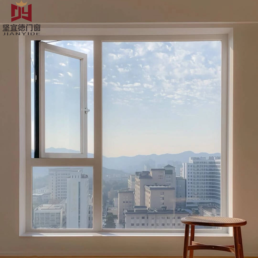 Modern Security UPVC Casement Window Multi-point Locking Steel Liner Reinforcement Swing Open Windproof for Kitchen Bathroom